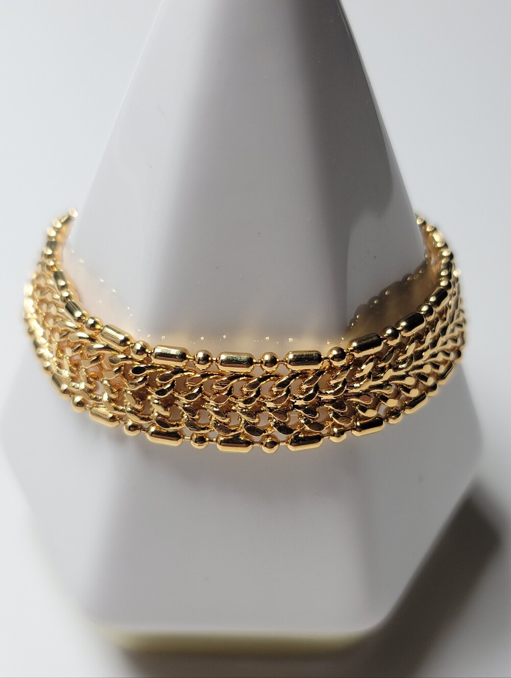 Vintage Premier Designs Gold Tone Bismark Link Bracelet, Estate